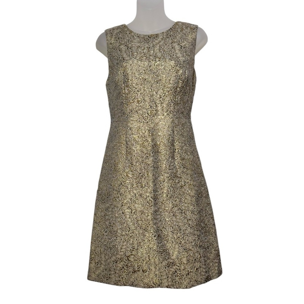 NWT Ann Taylor Gold A-line Sleeveless Dress